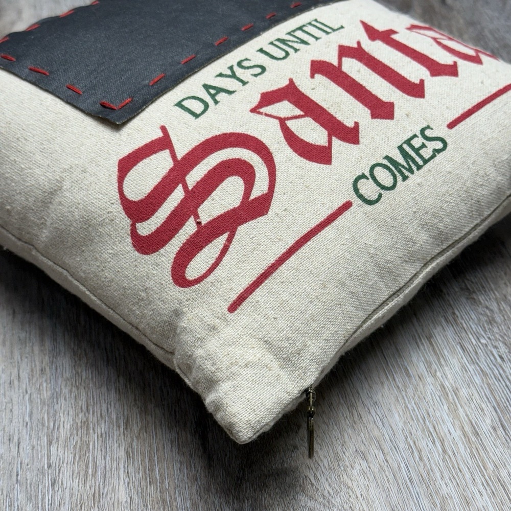Pier 1 Imports Christmas Throw Pillow Advent Countdown Chalkboard NWOT 11" - Picture 6 of 15